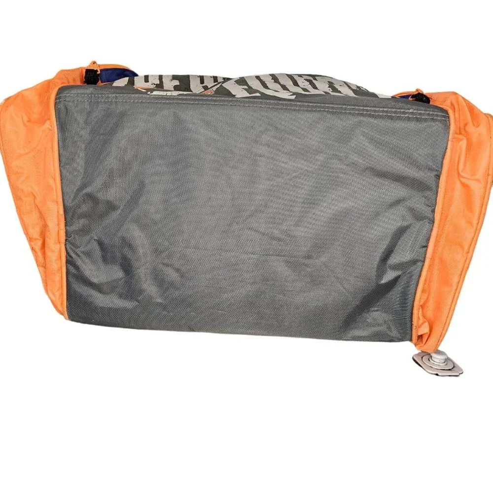 Vintage 90s Bugle Boy Duffle Gym Bag‎ Weekender Overnight Blue Orange Streetwear